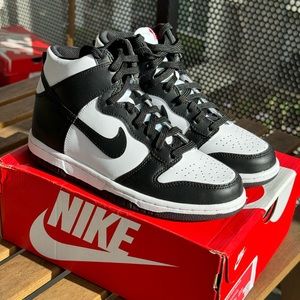 Black & White Nike Dunk High Women's Sneakers - Size 4.5 Y